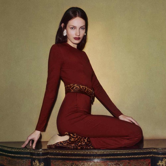 Reformation Tommie Knit Dress in Fig Jam - Picture 1 of 7